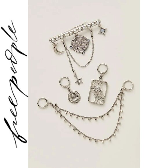 🆕 Free People | Show Charm & Pin Pack in Silver Celestial - Picture 2 of 3